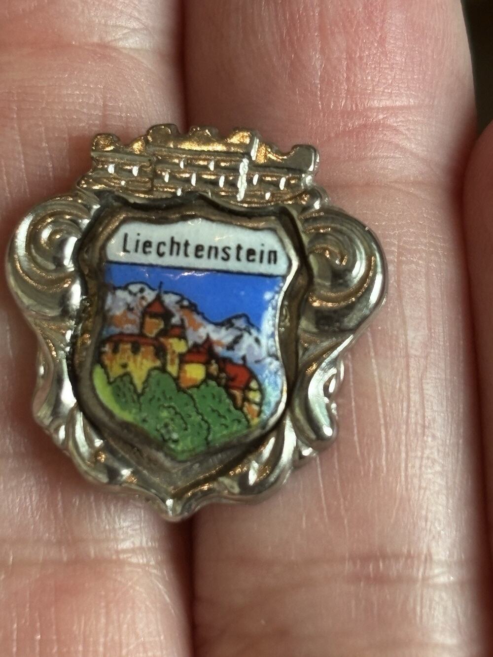 Vtg Liechtenstein MCM Souvenir Travel Hat Pin